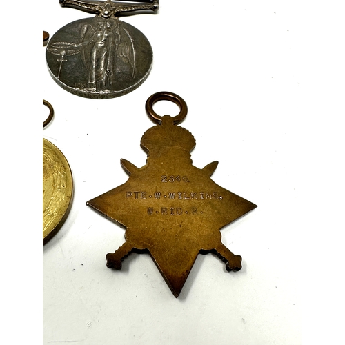 62 - ww1 - G.S.M -Iraq medal group trio named 2346 pte w.wilkins west rising reg G.S.M named s/9412 sjt w... 