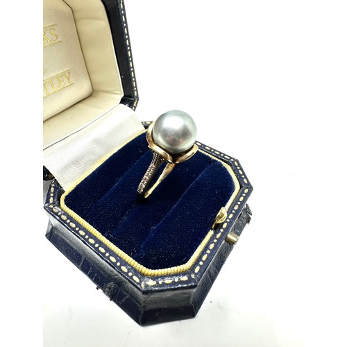 145 - 9ct gold vintage pearl statement ring (5.3g)