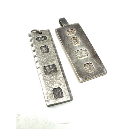 310 - Two .925 Ingot Pendants Hallmarked London, 1978 (36g)