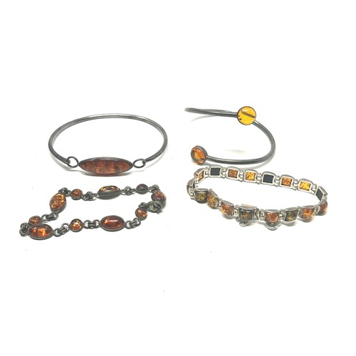 299 - 4 X .925 Amber Set Bracelets (40g)