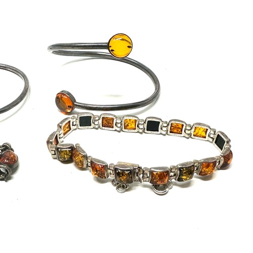 299 - 4 X .925 Amber Set Bracelets (40g)