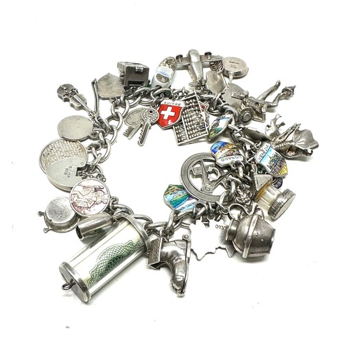 305 - .925 Vintage Charm Bracelet With Assorted Charms (91g)