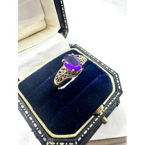 280 - 9ct gold vintage amethyst ring (1.4g)