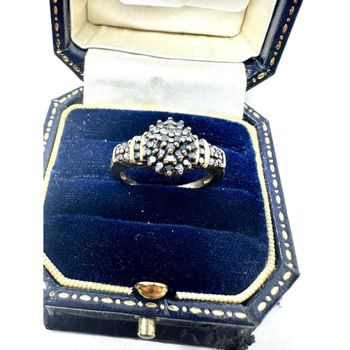 106 - 9ct gold black diamond ring (2.6g)