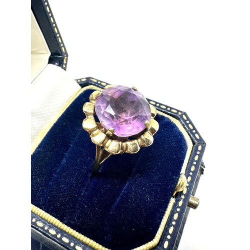 141 - 9ct gold vintage amethyst  ring (5.1g)