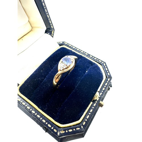 95 - 9ct gold vintage diamond & tanzanite dress ring (2.7g)