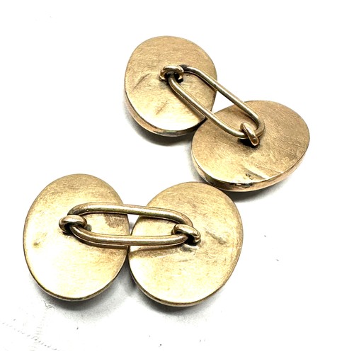 193 - 9ct gold vintage jasper cufflinks (8.3g)