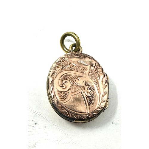 146 - small 9ct gold back and front enameled locket (2.8g)