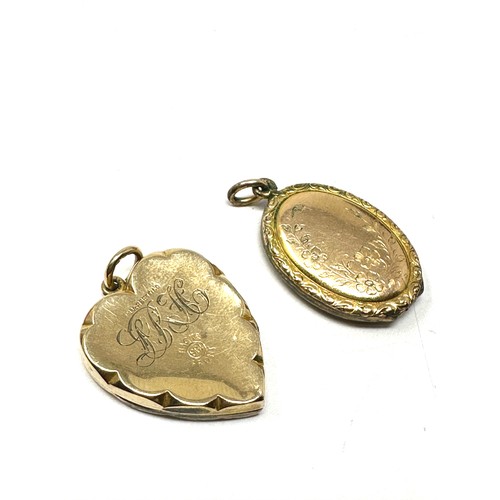 98 - 2 x 9ct back & front gold antique lockets  (9.9g)