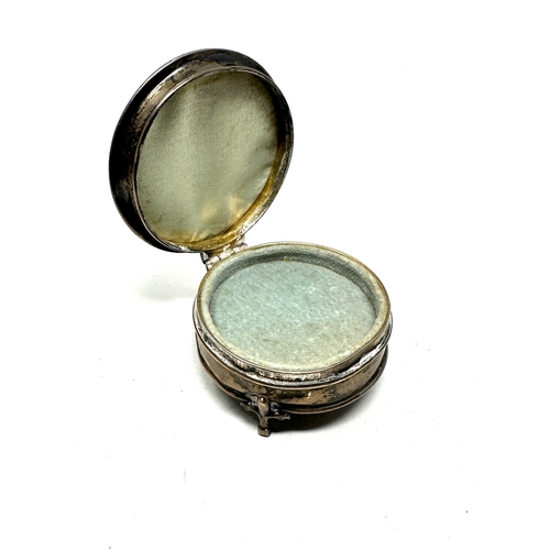 32 - antique silver & enamel ring box wear to enamel