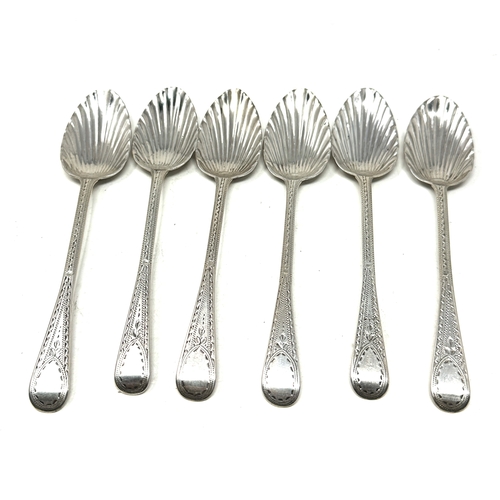 36 - 6 georgian silver tea spoons