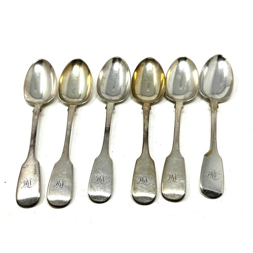 6 - 6 victorian irish silver tea spoons