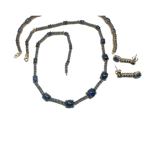 90 - 3 x 9ct yellow gold vintage kyanite tennis necklaces, missing 1 stone (37.8g)