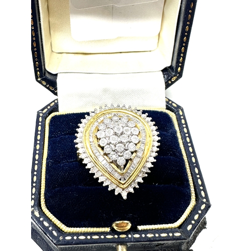 71 - 925 silver Diamond set heart design ring set with mixed cut diamonds est 1ct