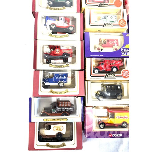 2 - Selection of approximately 20 boxed Lledo die cast cars includes Tesco, Ovaltine, Cadburys etc