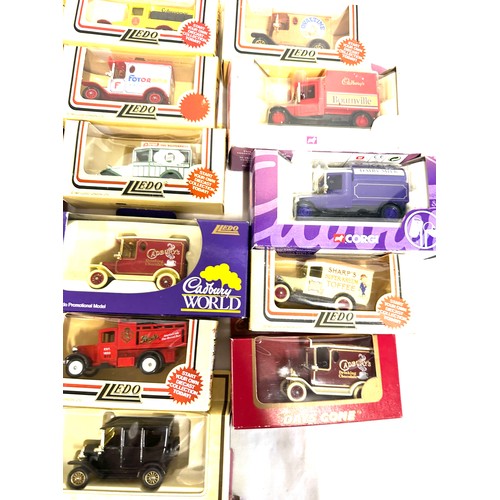 2 - Selection of approximately 20 boxed Lledo die cast cars includes Tesco, Ovaltine, Cadburys etc