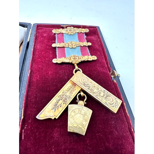 74 - 2 boxed hallmarked silver masonic jewels