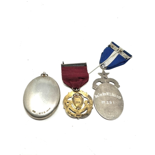 73 - 3 silver masonic jewels