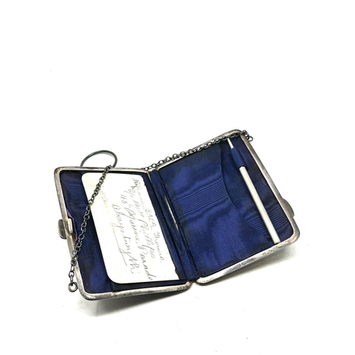 14 - Antique silver purse fitted interior