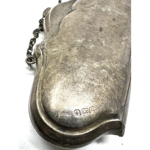 19 - Antique silver purse interior worn Birmingham silver hallmarks