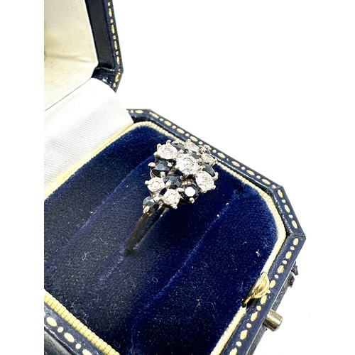 178 - 9ct gold sapphire and diamond cluster dress ring (1.7g)