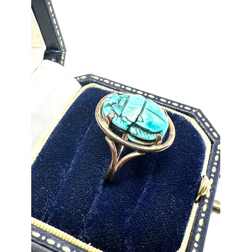 247 - 9ct gold antique scarab ring (3.5g)