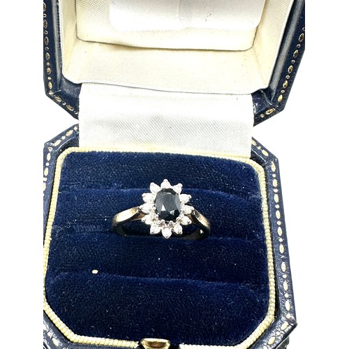 236 - 9ct gold diamond & sapphire dress ring