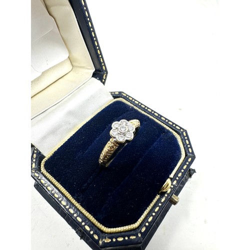 246 - 9ct gold diamond halo ring (2.4g)