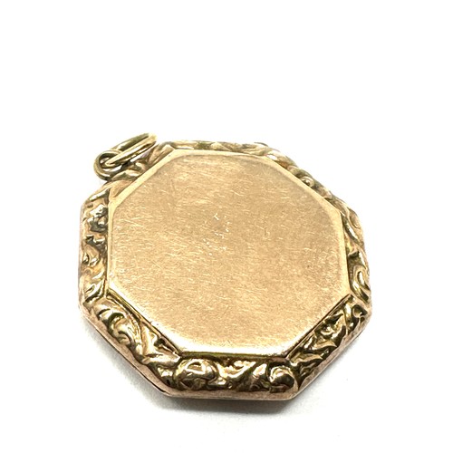 235 - 9ct gold back & front antique locket pendant (4.2g)