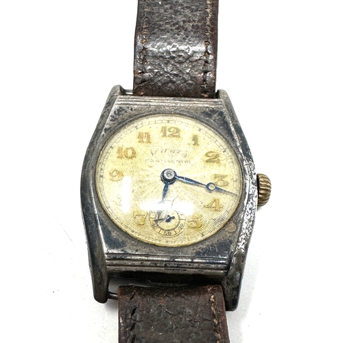 475 - 1934 silver presentation wristwatch the watch is ticking