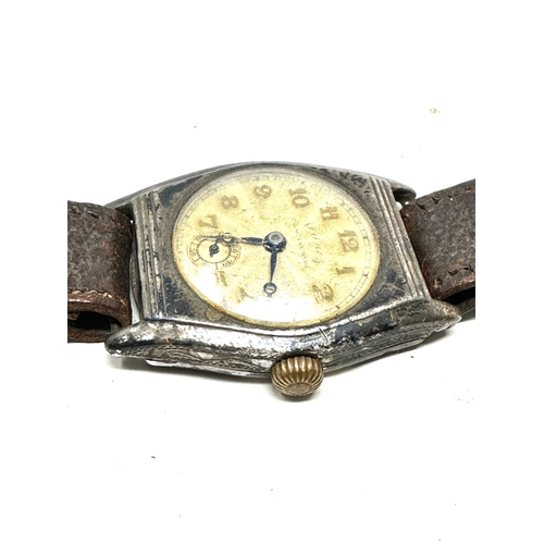 475 - 1934 silver presentation wristwatch the watch is ticking