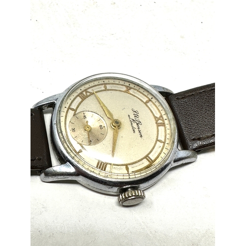 474 - Vintage j.w.benson gents wrist watch the watch is ticking