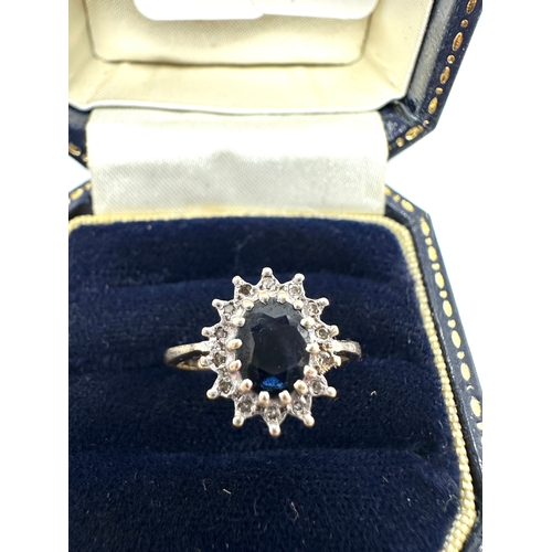 103 - 9ct gold sapphire & diamond ring 2.1g