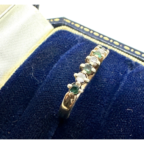 104 - 9ct gold emerald diamond ring 1.8g