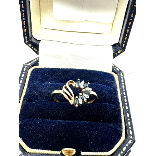 121 - 9ct gold sapphire & diamond ring 1.4g