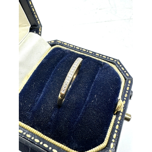 136 - 9ct gold diamond half eternity ring 1.6g