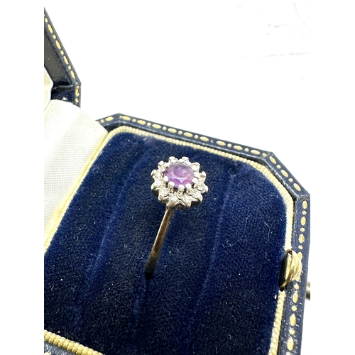 138 - 9ct gold amethyst & diamond ring 2.2g