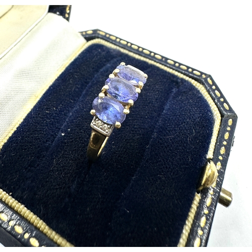 142 - 9ct gold tanzanite & diamond ring 2.6g