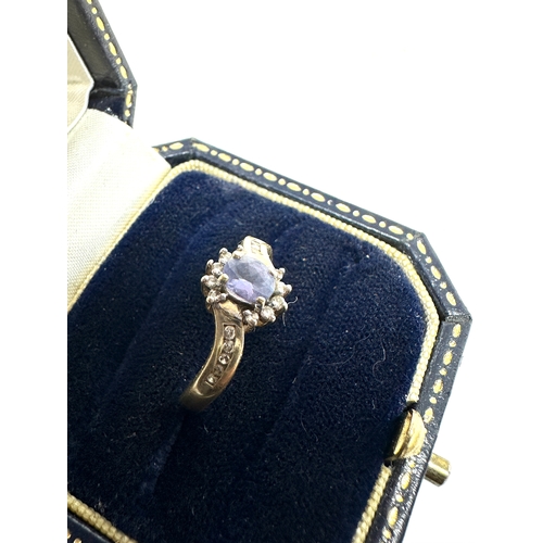 144 - 9ct gold tanzanite & diamond ring 2.6g