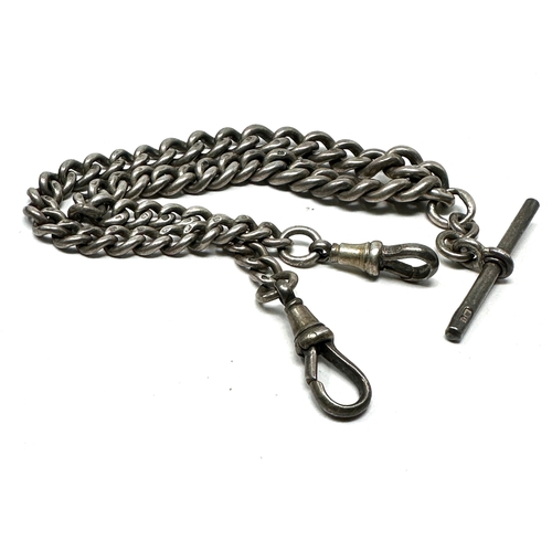 5 - Antique silver double albert watch chain 42g