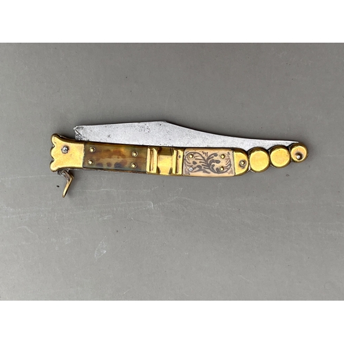 78 - Antique Toledo spanish folding knife  size closed 16.5cm