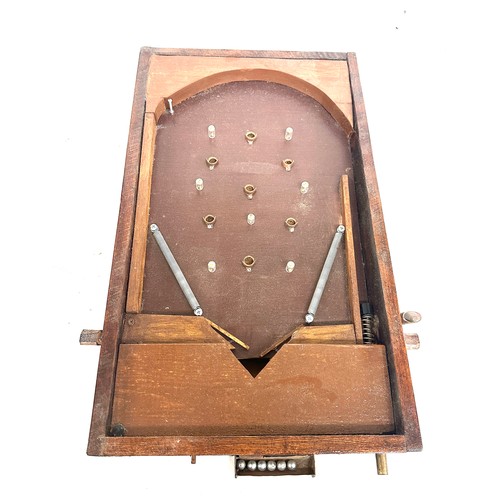 76 - Vintage wooden pin ball machine, approximate measurements: Height 24 inches, Width 15 inches, Depth ... 