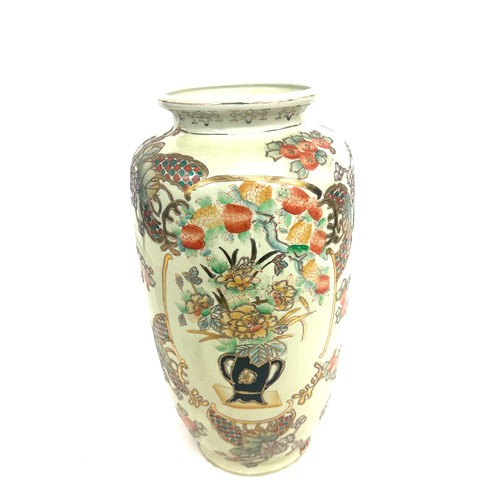 32 - Large Chinese hand painted satsuma vase,marks to base height approximately 39 inches