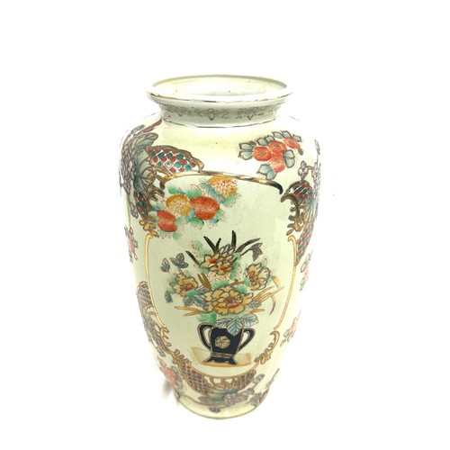 32 - Large Chinese hand painted satsuma vase,marks to base height approximately 39 inches