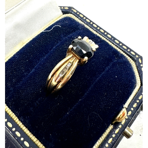 55 - 9ct gold sapphire & diamond ring 3.6g