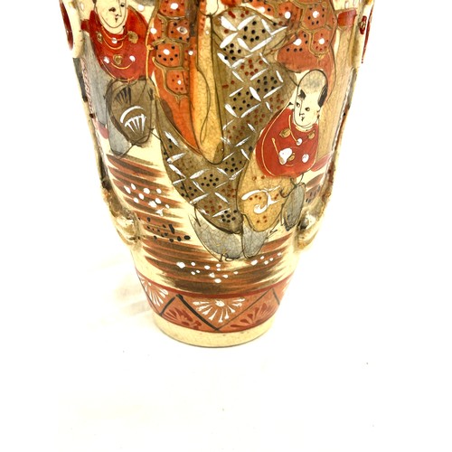 5 - Vintage hand painted Chinese vase, 12 inches tall, marks to base