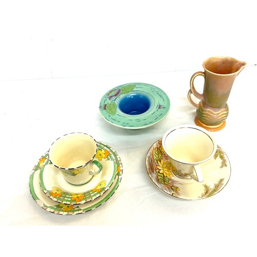39 - Selection of art deco pottery includes cups and saucers, crown derby etc