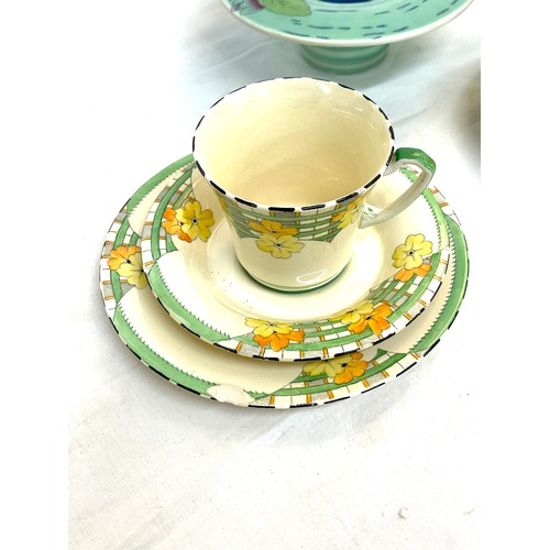 39 - Selection of art deco pottery includes cups and saucers, crown derby etc