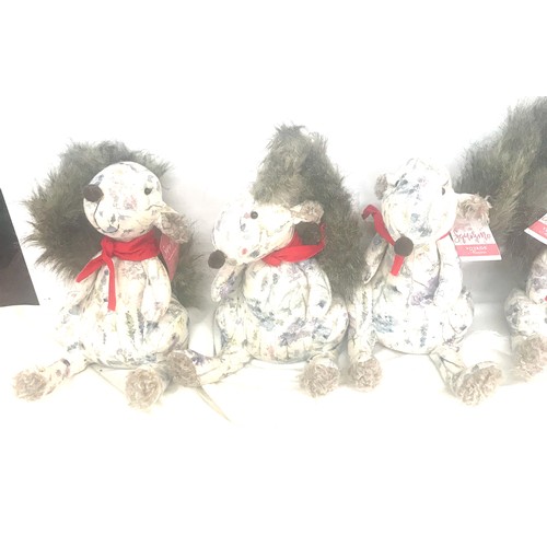 36 - Selection of new with tags Squizmo the squirrel teddies - 5 in total