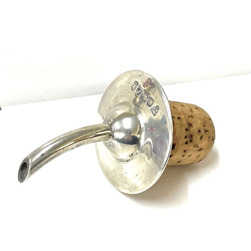 292 - Hallmarked silver bottle stopper by J B Challerley